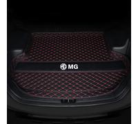 WHDPPP Tailored Car Boot Mat for MG HS 2018-2024 | Leather Rear Trunk Liner with Raised Edges | All Weather Cargo Tray | Floor Guard Cover | Waterproof Protector Carpet, Black Red