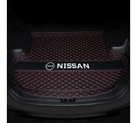 WHDPPP Tailored Car Boot Mat for Nissan Juke 2018-2022 | Leather Rear Trunk Liner with Raised Edges | All Weather Cargo Tray | Floor Guard Cover | Waterproof Protector Carpet, Black Red