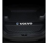 WHDPPP Tailored Car Boot Mat for Volvo XC60 2018-2024 | Leather Rear Trunk Liner with Raised Edges | All Weather Cargo Tray | Floor Guard Cover | Waterproof Protector Carpet, Black