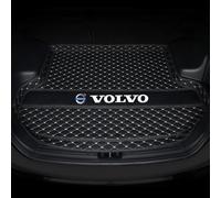 WHDPPP Tailored Car Boot Mat for Volvo XC60 2018-2024 | Leather Rear Trunk Liner with Raised Edges | All Weather Cargo Tray | Floor Guard Cover | Waterproof Protector Carpet,Black Beige