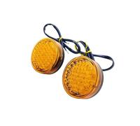 WHDsunQQ Motorcycle Turning Indicators Motorcycle Universal Round Front Rear LED Turn Signal Indicator Amber Light For Bobber For Chopper 1 Pair