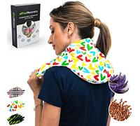 Wheat Bags for Neck & Shoulder Pain Relief - Neck Warmer Microwave (60x22 cm) - Hot & Cold Pack Microwavable - Washable Cover, 100% Cotton Fabric and Lavender