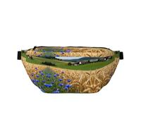 Wheat Cornflower Blue Running Waist Pack-No-Bounce Phone Holder for Gym, Waterproof Crossbody Bum Bag with Adjustable Strap