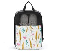 Wheat Ears and Flowers Shoe Bag for Travel Daily Use Anti-dust Storage Carrier Golf Shoe Pouch
