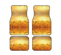 Wheat Field 4 Pcs Universal Car Floor Mats Set, Vibrant Printed Auto Floor Liners Non-Slip For Car
