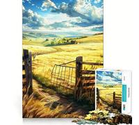Wheat Field Adults 1000 Pieces Puzzle Mind Training Fun Burr Free Clean Cut Pieces Heartwarming Gathering Activity (50x75cm)