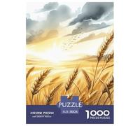 Wheat Field And Sunset Jigsaw Puzzles Puzzle for Adults Kids. 1000 Pieces Great Gifts Challenge Toy Educational Games Home Decoration for Adults& Kids Age 14 Years Up 38x26cm/1000pcs