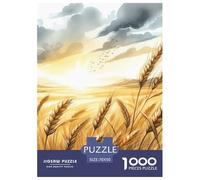 Wheat Field And Sunset Jigsaw Puzzles Puzzles for Adults Kids. 1000 Pieces Impossible Challenge Toy Educational Game Home Decoration for Adults& Kids Age 14 Years Up 70x50cm/1000pcs