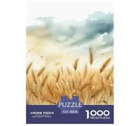 Wheat Field And Sunset Jigsaw Puzzles Puzzles for Adults Kids. 1000 Pieces Whimsical Challenge Toy Educational Games Home Decoration for Adults& Kids Age 14 Years Up 38x26cm/1000pcs