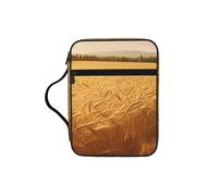 Wheat Field Bible Cover with Zipper, Bible Case Organizer with Handle, Water-Resistant Oxford Fabric Bible Bag for Women Men 27x20cm