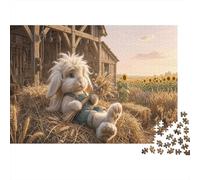 Wheat Field Bunny 1000 Piece Puzzle Autumn Farm for Relaxation Brain Training Retirement Gift Housewarming Gift for Advanced Puzzlers 70x50cm/1000pcs