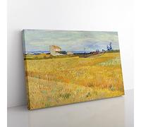 Wheat Field By Vincent Van Gogh Classic Painting Canvas Wall Art Print Ready to Hang, Framed Picture for Living Room Bedroom Home Office Décor, 76x50 cm (30x20 Inch)