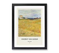Wheat Field By Vincent Van Gogh Exhibition Museum Painting Framed Print | A2 Black Framed Wall Art | Ready to Hang | Modern Historical Picture | Living Room Bedroom Lounge Office