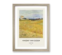 Wheat Field By Vincent Van Gogh Exhibition Museum Painting Framed Print | A3 Oak Framed Wall Art | Ready to Hang | Modern Historical Picture | Living Room Bedroom Lounge Office