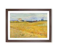 Wheat Field by Vincent Van Gogh Framed Print | A2 Walnut Framed Wall Art | Ready to Hang | Modern Historical Picture | Living Room Bedroom Lounge Office