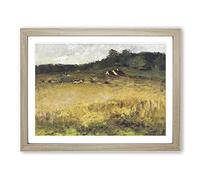 Wheat Field By William Merritt Chase Classic Painting Framed Print | A2 Oak Framed Wall Art | Ready to Hang | Classic Historical Picture | Living Room Bedroom Lounge Office