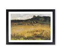 Wheat Field by William Merritt Chase Framed Print | A2 Black Framed Wall Art | Ready to Hang | Modern Nature Picture | Living Room Bedroom Lounge Office