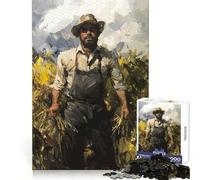 Wheat Field Farmer Jigsaw Puzzles for Adults 1000 Piece Mental Exercise Mindful Leisure Snug Lock (38x52cm)