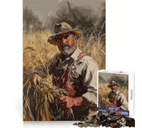 Wheat Field Farmer Teenager Jigsaw Puzzles 1000 Pieces Boost Memory Casual Enjoyment Quality Cut Birthday Present (38x52cm)