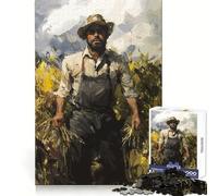 Wheat Field Farmer Teenager Jigsaw Puzzles 1000 Pieces Boost Memory Casual Enjoyment Quality Cut Birthday Present (38x26cm)