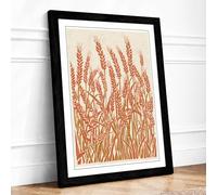 Wheat Field Harvest Botanical Framed Wall Art Print A1 Black