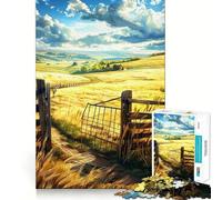 Wheat Field Jigsaw for Teenagers 1000 Pieces Mind Boost Fun Clean Cut Sturdy Components Heartwarming Gathering Activity (38x52cm)