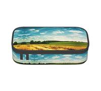 Wheat Field Large Pencil Case for Girls and Boys, Aesthetic Pencil Bag with Multi Compartments for Adults, Office Stationary Organizer Practical for Kids Teenage Women Men