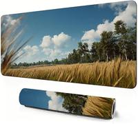 Wheat Field Mouse Mat XXL 600x300x3mm Gaming Mouse Pad Forest Desk Accessories, Extra Large Size Improve Mobility Accuracy and Speed, Desk Mat with Non Slip Base and Stitched Edge for Gaming DZ-617