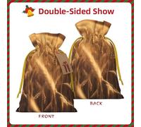 Wheat Field print Drawstring Gift Bag for Wedding Party Birthday Unique Present Bag Reusable Canvas Bag,1 Piece M