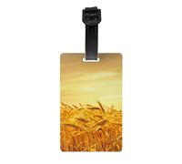 Wheat Field Print Luggage Tags for Suitcases Waterproof Backpack Labels Family Travel Essentials