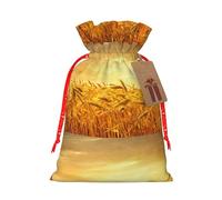 Wheat Field Print Reusable Eco-Friendly Gift Drawstring Bag For Party Favors Seasonal Celebrations
