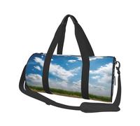 Wheat Field Print Round Duffel Bag, Canvas Overnight Travel Tote Bag, Waterproof and Tear-Resistant.Foldable Weekend Travel Bag