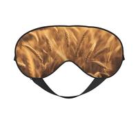 Wheat Field Print Silk Sleep Mask with Adjustable Buckle Stylish Eye Mask for Women Travel Nap Shift Work Office