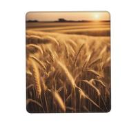 Wheat Field Print Small Desk Pad,Rubber Base with Precision Stitched Edges,Perfect for Office,Gaming