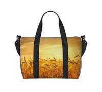 Wheat Field Print Weekender Bag Sport Gym Bag Women Men Hospital Bag Personal Travel Bag Carryon Bag, Black, One Size, Black, One Size