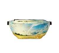 Wheat Field Printed Fanny Pack Waist Bag for Men Women, Adjustable Bumbags Hip Bum Bag Travel Crossbody Bags Sports Running Hiking Belt Bag