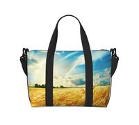 Wheat Field Printed Travel Bag Duffle Bag for Men Women, Large Water Resistant Gym Bag Weekend Holdall Bag with Shoulder Strap