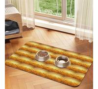 Wheat Field Printing Pet Absorbent Leather Tablecloth For Dogs Cats Food Mat 23.62in*15.75in 4mm Thick