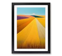 Wheat Field Stripes Vol.3 Framed Print | A2 Black Framed Wall Art | Ready to Hang | Modern Nature Picture | Living Room Bedroom Lounge Office