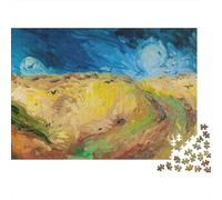 Wheat Field with Crows 1000-Piece Puzzle for Adults, 52x38cm/1000pcs; Smooth White Card with Reduced Dust; for Progress Whenever Time Allows