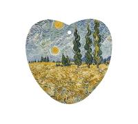 Wheat Fields And Cypress Trees Car Air Freshener Hanging, Long Lasting Scented Car Aromatherapy Tablets, Love form Fragrance Scented Cards for Vehicles, Bedroom, Wardrobe Gray-style
