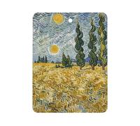 Wheat Fields And Cypress Trees Car Air Freshener Hanging, Long Lasting Scented Car Aromatherapy Tablets, Square Fragrance Scented Cards for Vehicles, Bedroom, Wardrobe Gray-style