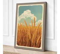Wheat Fields at Rest Vintage Canvas Wall Art Print 24x16 Inch (61 x 41 cm)