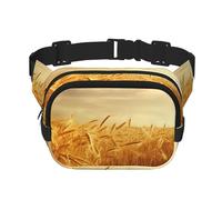 Wheat Fieldwaist Bag for Men Women - Adjustable Double Fanny Pack for Travel, Sports, and Daily