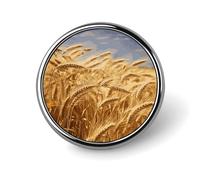 Wheat Harvest Badge,Comfort Light in Weight Round Emblem Cute Funny Decor Brooch Smooth Does Not Fade Badges for Hats Jackets Coat Shirt