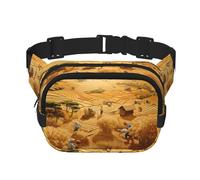 wheat harvest Pattern trendy fashionable waist bag, unisex travel sports messenger bag