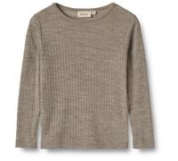 WHEAT - Kid's Wool Silk T-Shirt L/S Alfie - Merino longsleeve size 128, sand