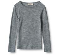 WHEAT - Kid's Wool T-Shirt L/S Alfie - Merino base layer size 110, grey
