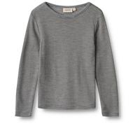 WHEAT - Kid's Wool T-Shirt L/S Alfie - Merino base layer size 92, grey