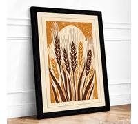 Wheat Sheaf Botanical Framed Wall Art Print A1 Black
